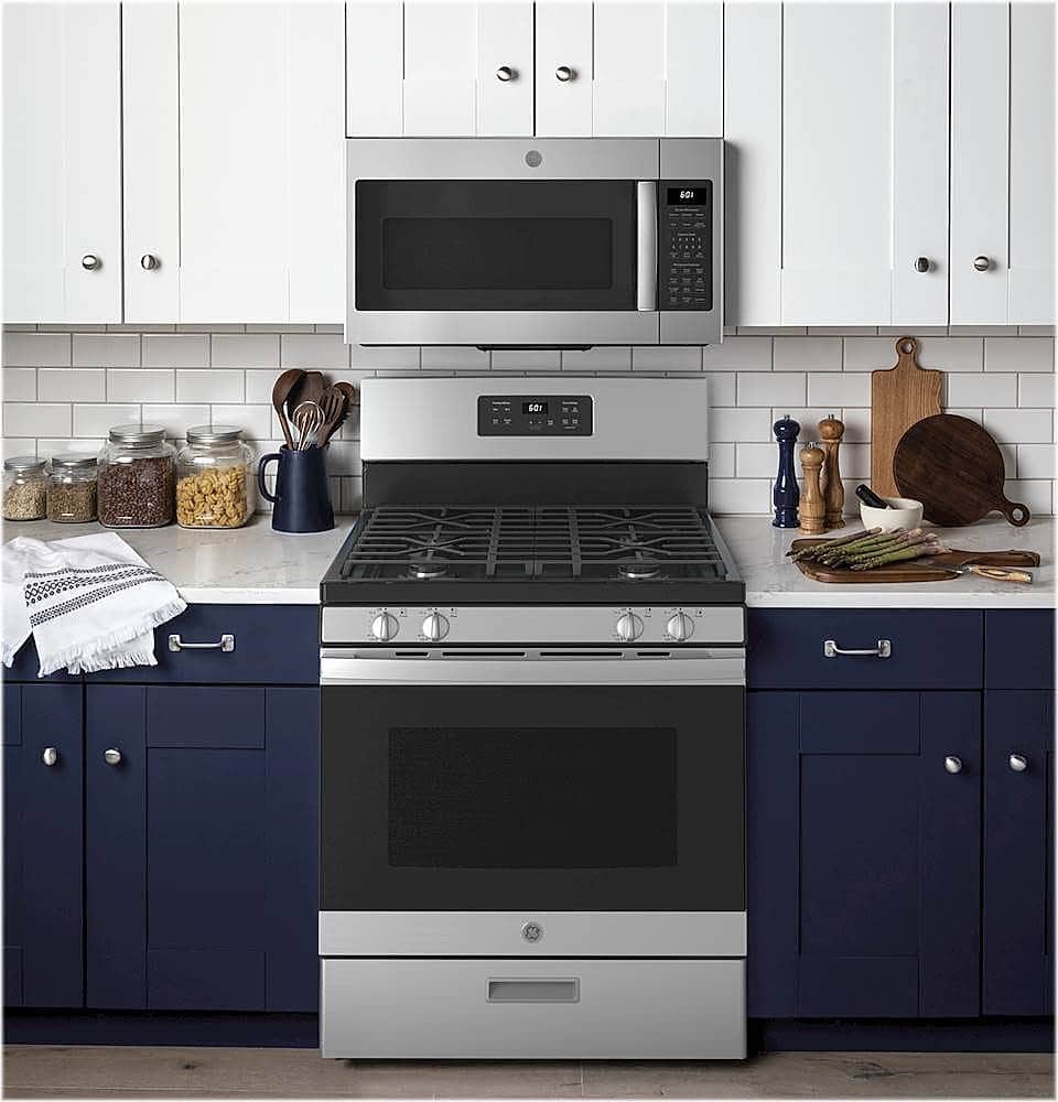 Alt View 13. GE - 4.8 Cu. Ft. Freestanding Gas Range - Stainless Steel.