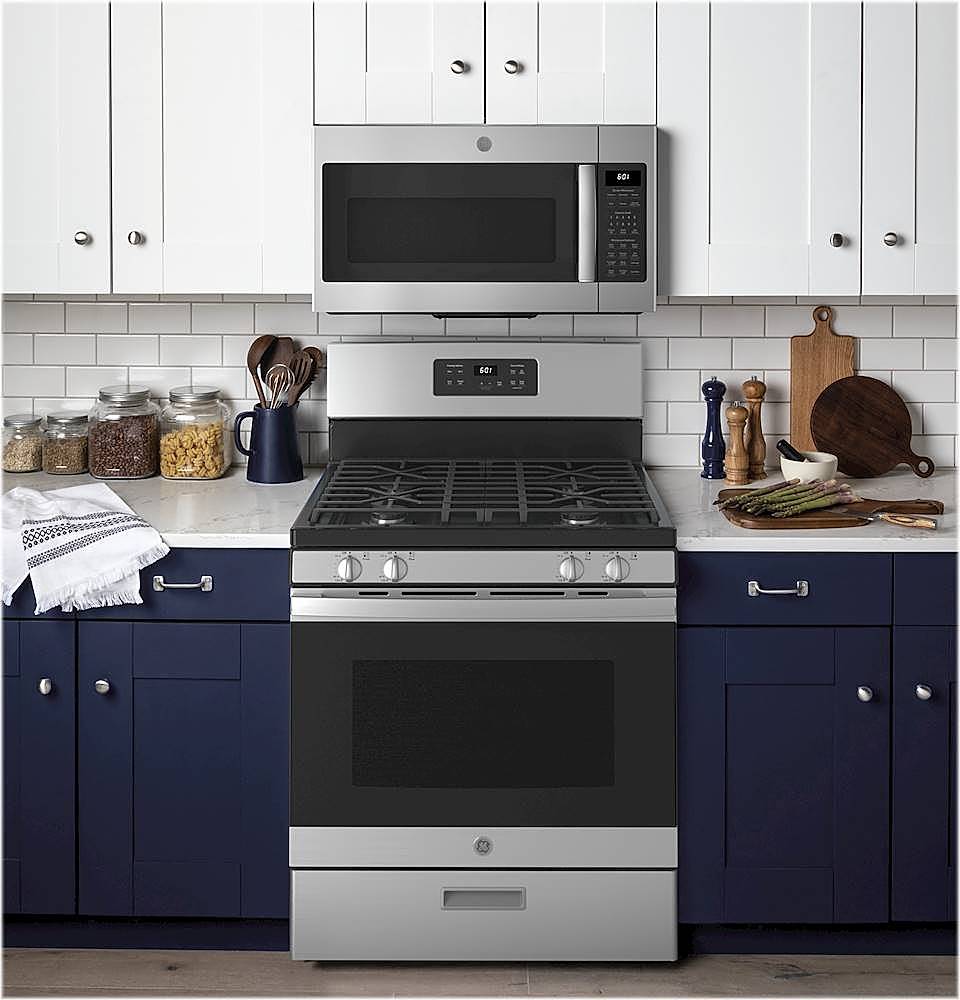 Alt View 13. GE - 4.8 Cu. Ft. Freestanding Gas Range - Stainless Steel.