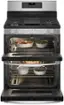 Alt View 2. GE - 6.8 Cu. Ft. Freestanding Double-Oven Gas Convection Range with Self-Steam Cleaning and No-Preheat Air Fry - Stainless steel.