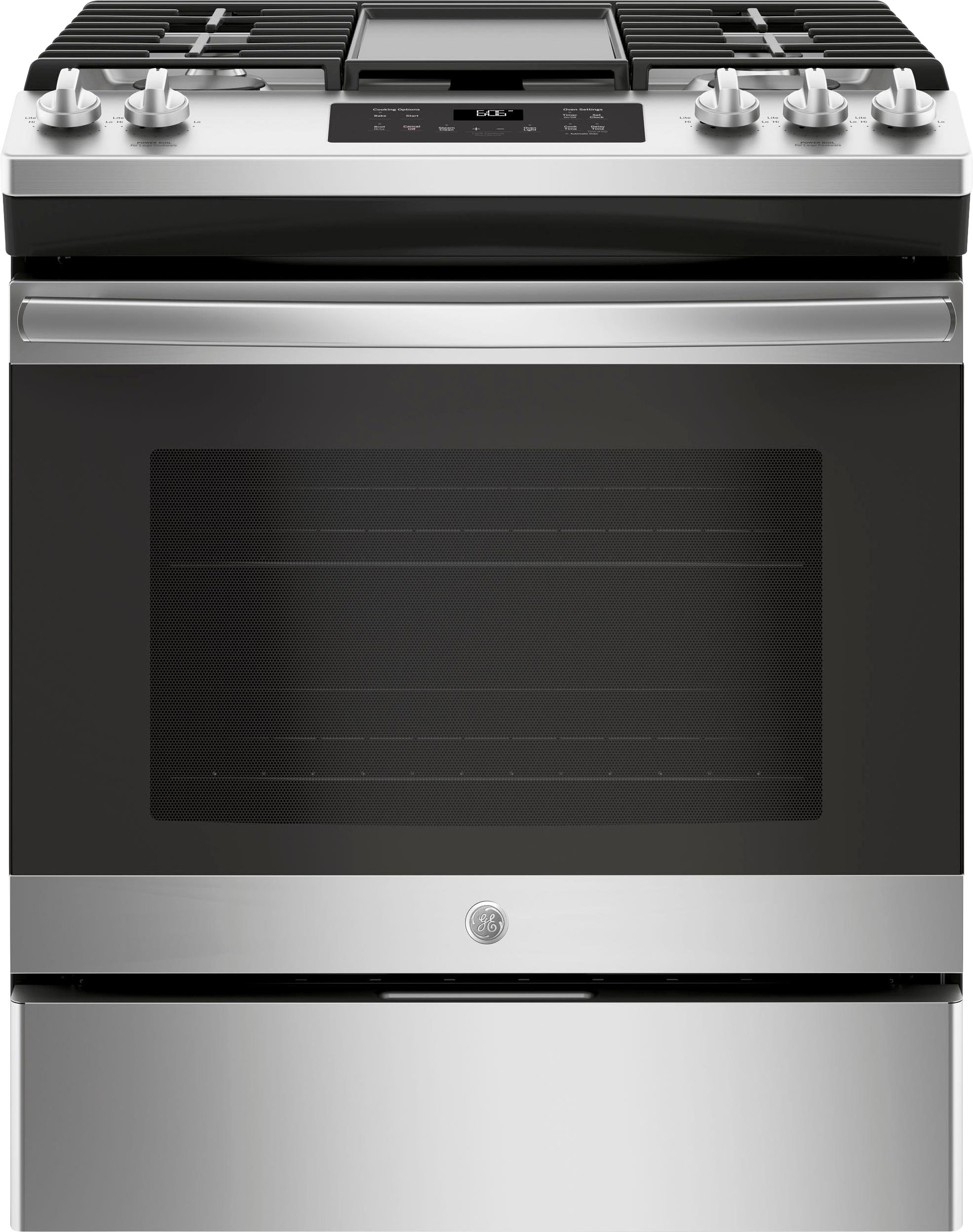 GE 30 in. 5.3 cu. ft. Slide-In Gas Range in Stainless Steel with Griddle  JGSS66SELSS - The Home Depot