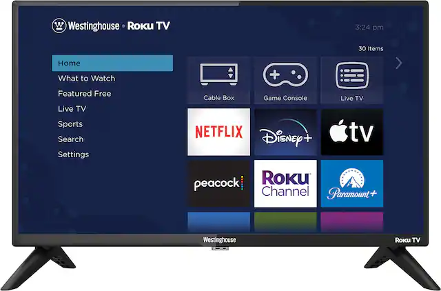 Front. Westinghouse - 24" HD Smart Roku TV - Black.
