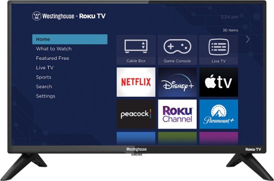 Front Zoom. Westinghouse - 24" HD Smart Roku TV.