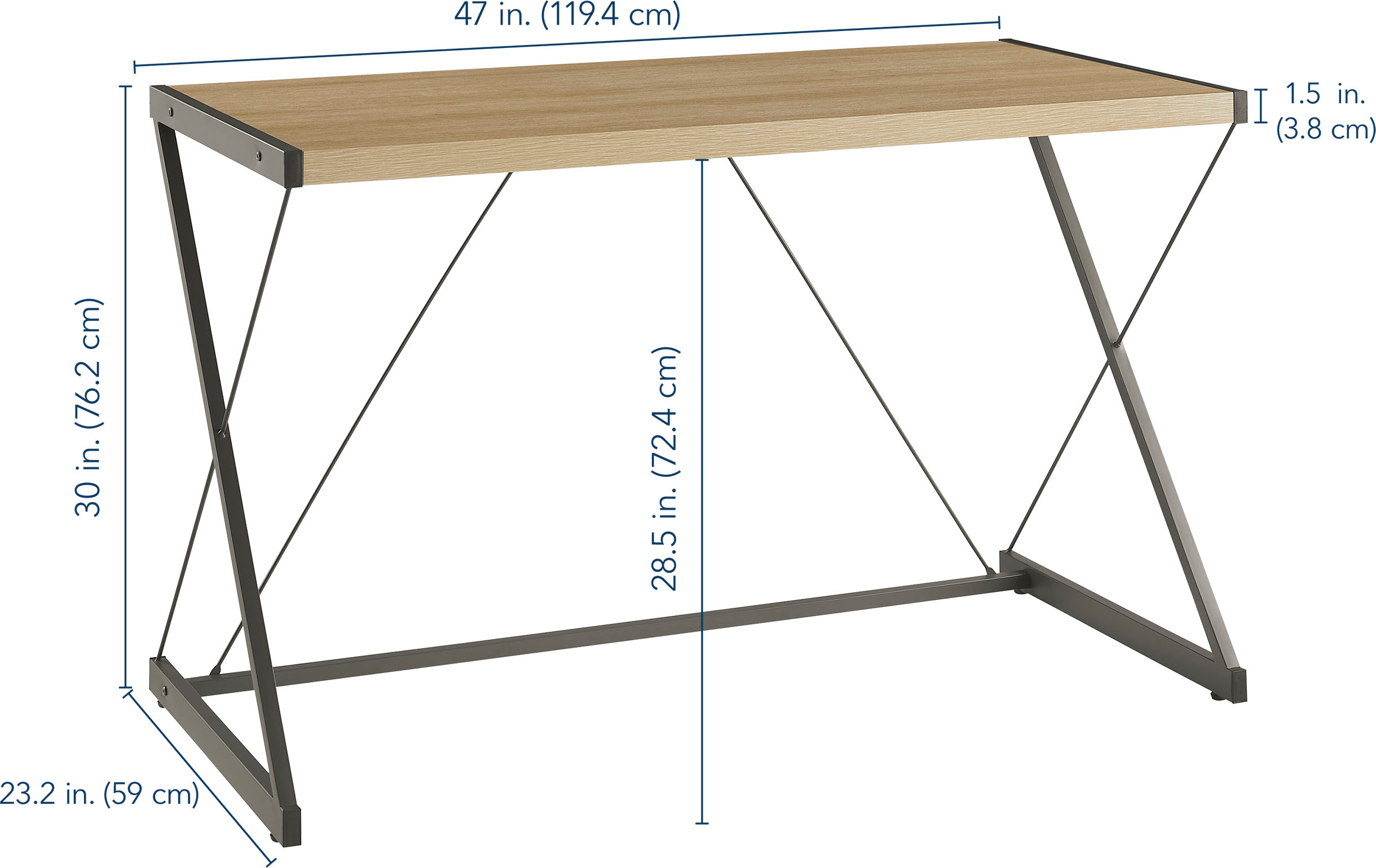 Insignia - Computer Desk – 47 Wide - Light Oak