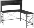 Angle. Insignia™ - L-Shaped Computer Desk with Hutch - Black.