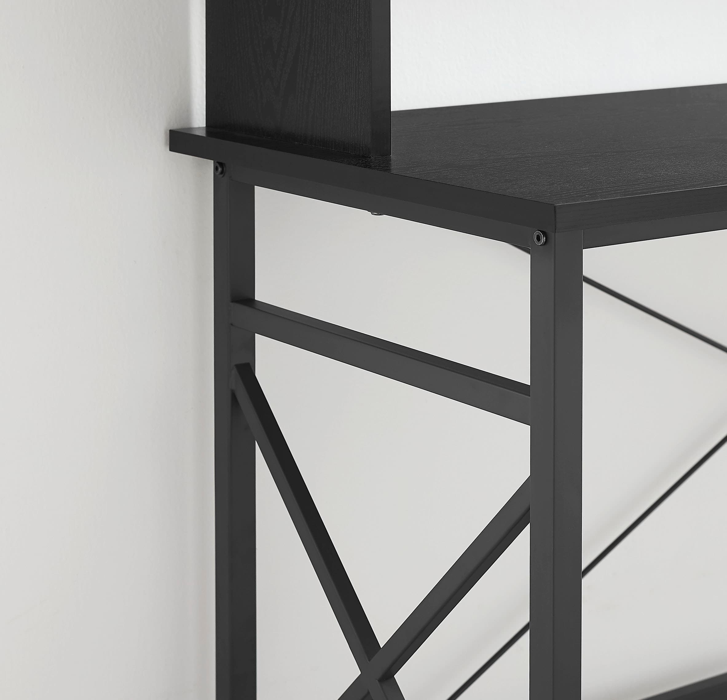 Alt View 16. Insignia™ - L-Shaped Computer Desk with Hutch - Black.