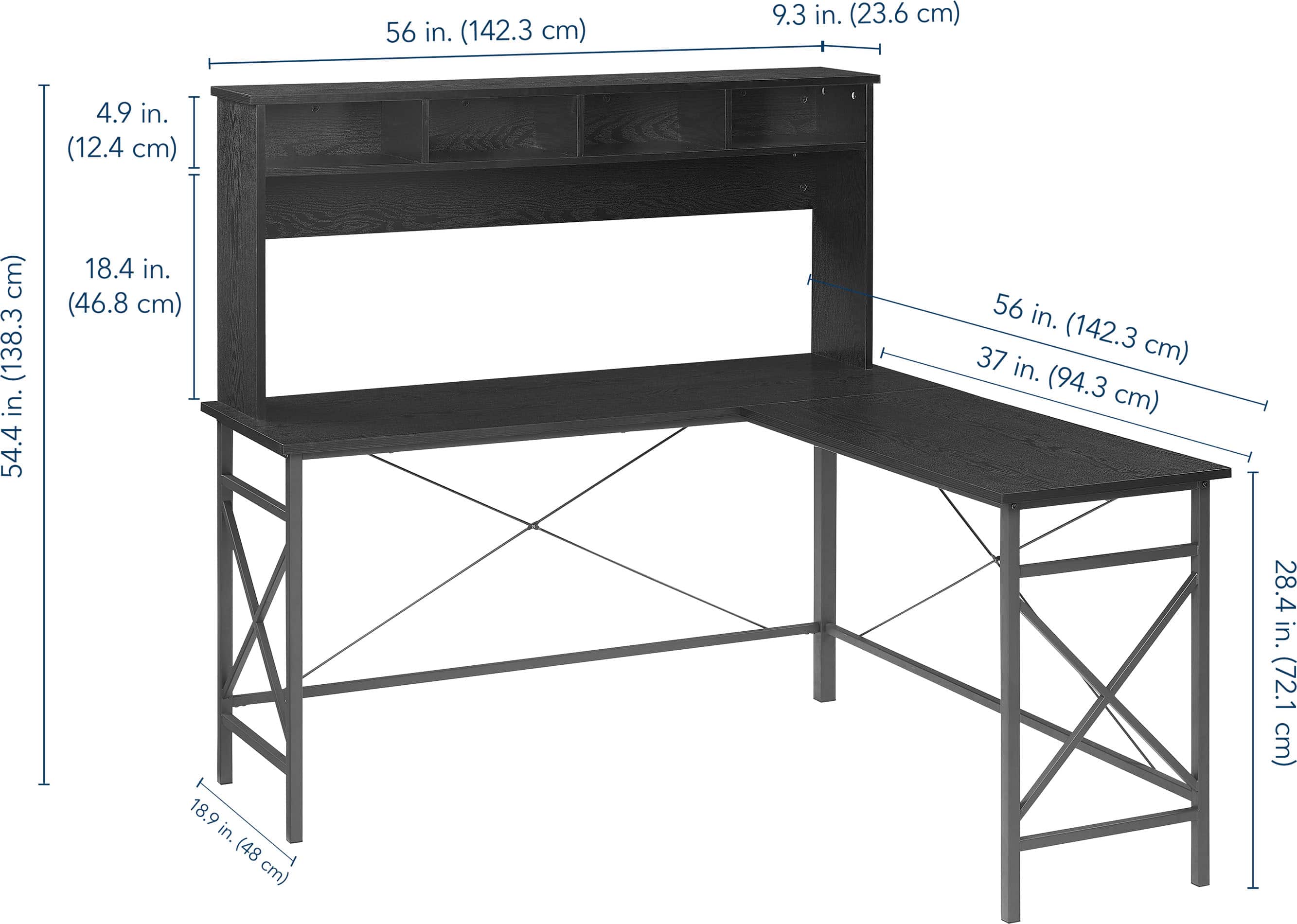 Alt View 17. Insignia™ - L-Shaped Computer Desk with Hutch - Black.