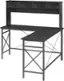 Left. Insignia™ - L-Shaped Computer Desk with Hutch - Black.