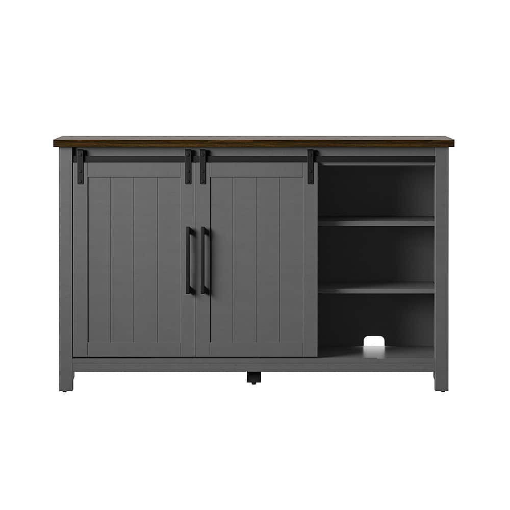 Angle View: Twin Star Home - Sideboard with Optional Wine Storage - Antique Gray