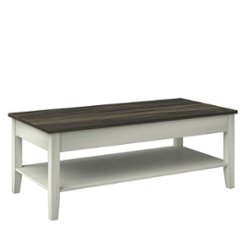 Twin Star Home - Two Tone Modern Farmhouse Coffee Table - Old Wood White - Front_Zoom