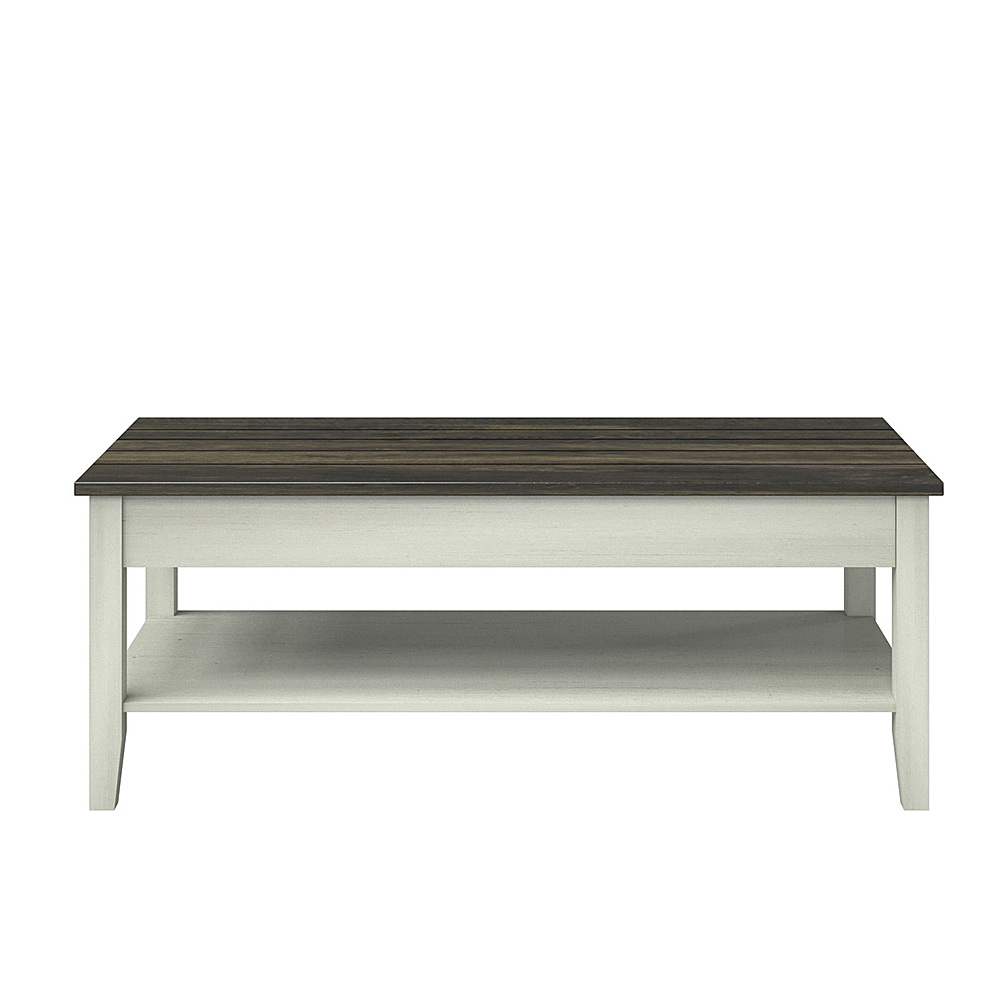 Angle View: Twin Star Home - Two Tone Modern Farmhouse Coffee Table - Old Wood White