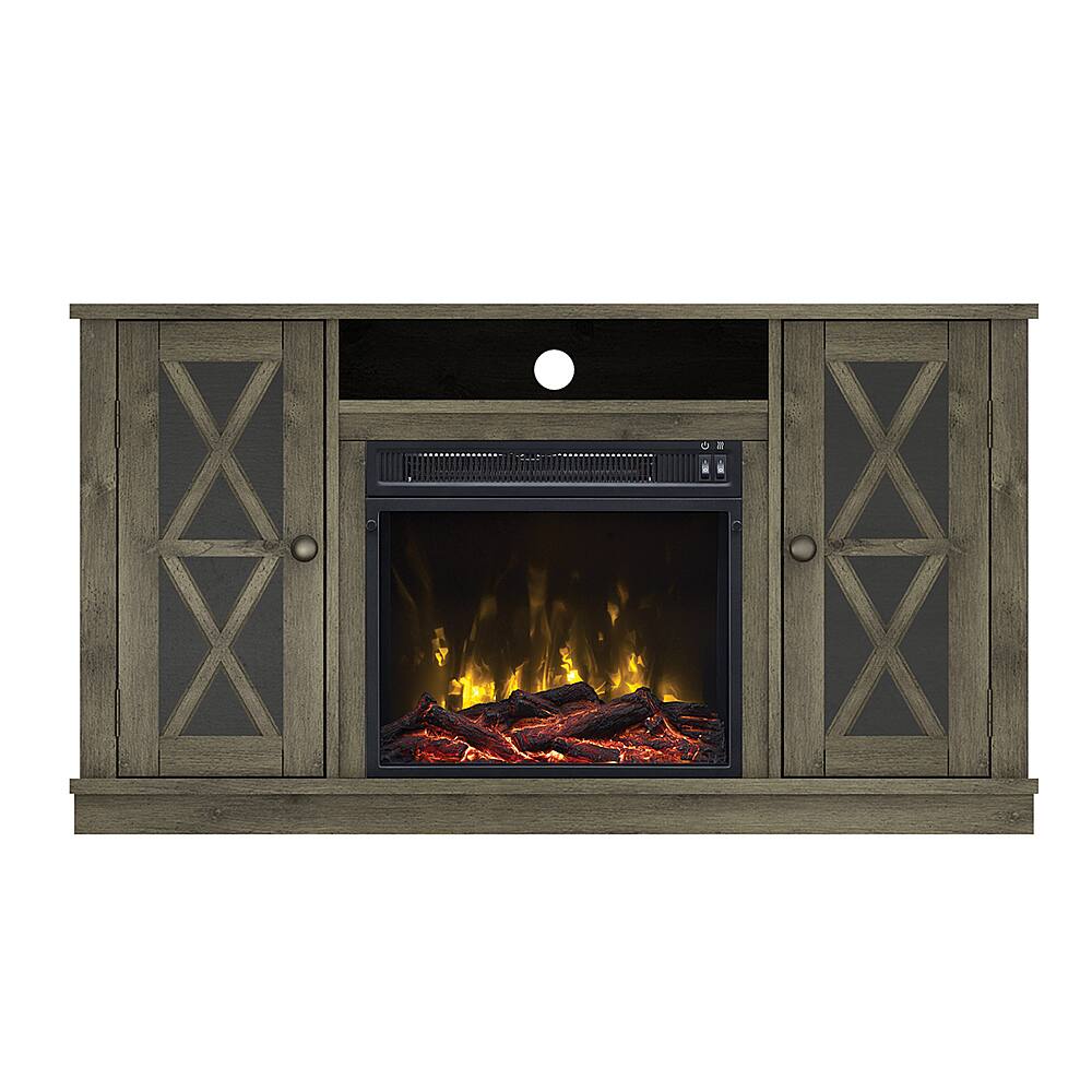 Angle View: Twin Star Home - TV Stand with electric fireplace for TVs up to 55" - Spanish Gray
