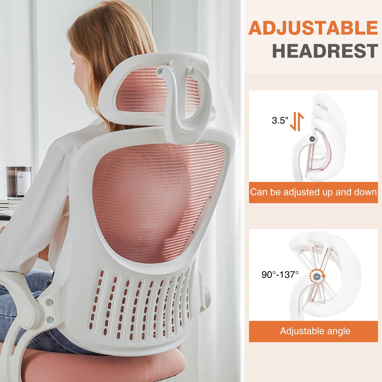 Sweetcrispy Ergonomic Mesh Office Chair, Swivel Computer Desk Chair ...
