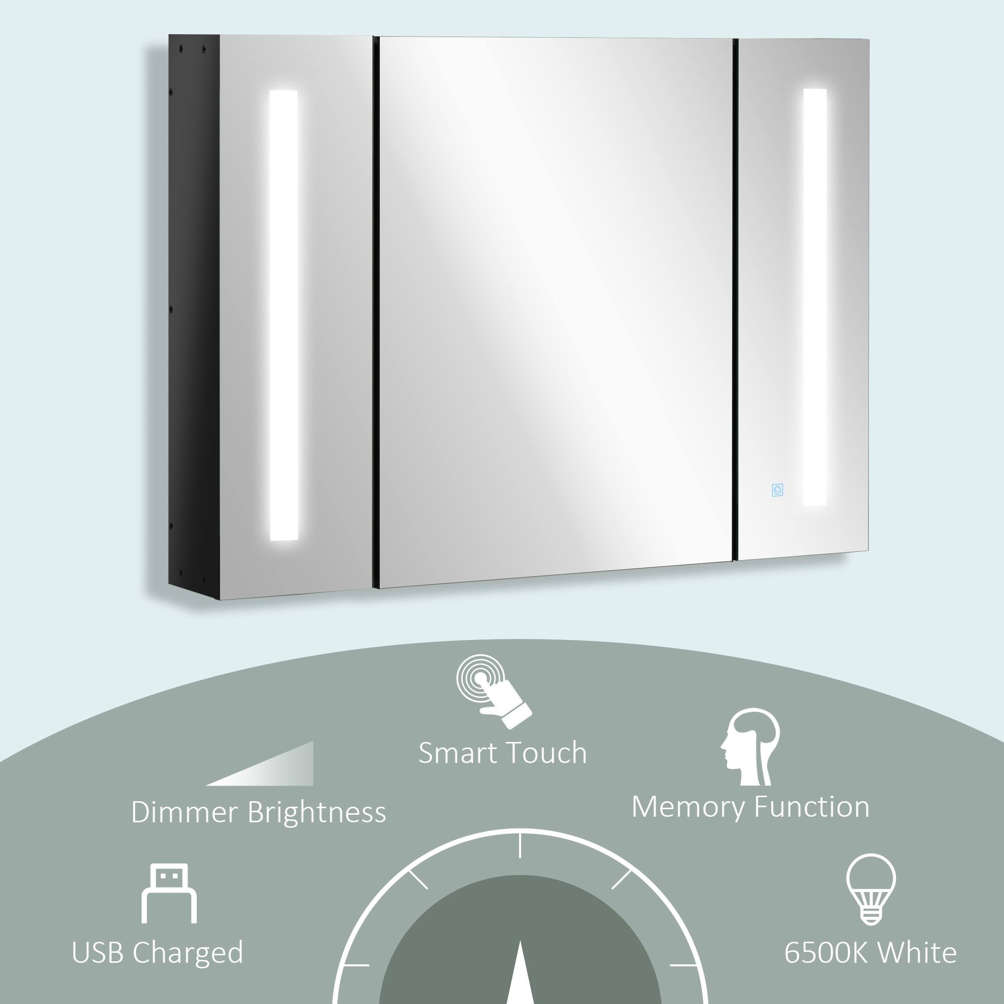 Smart Touch, Dimmer Brightness, Memory Function, USB Charged, 6500K White