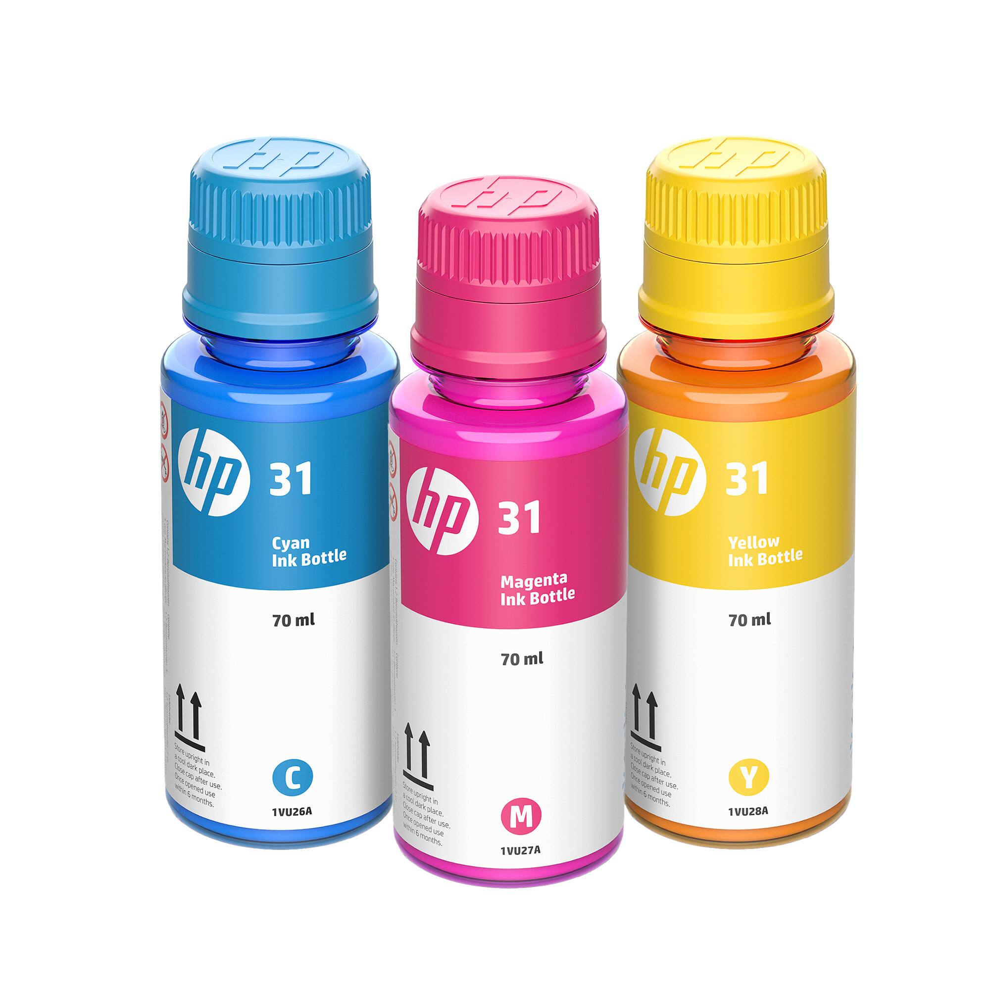 HP 31 Cyan Ink Bottle 70 ml  
HP 31 Magenta Ink Bottle 70 ml  
HP 31 Yellow Ink Bottle 70 ml  

1VU26A  
1VU27A  
1VU28A