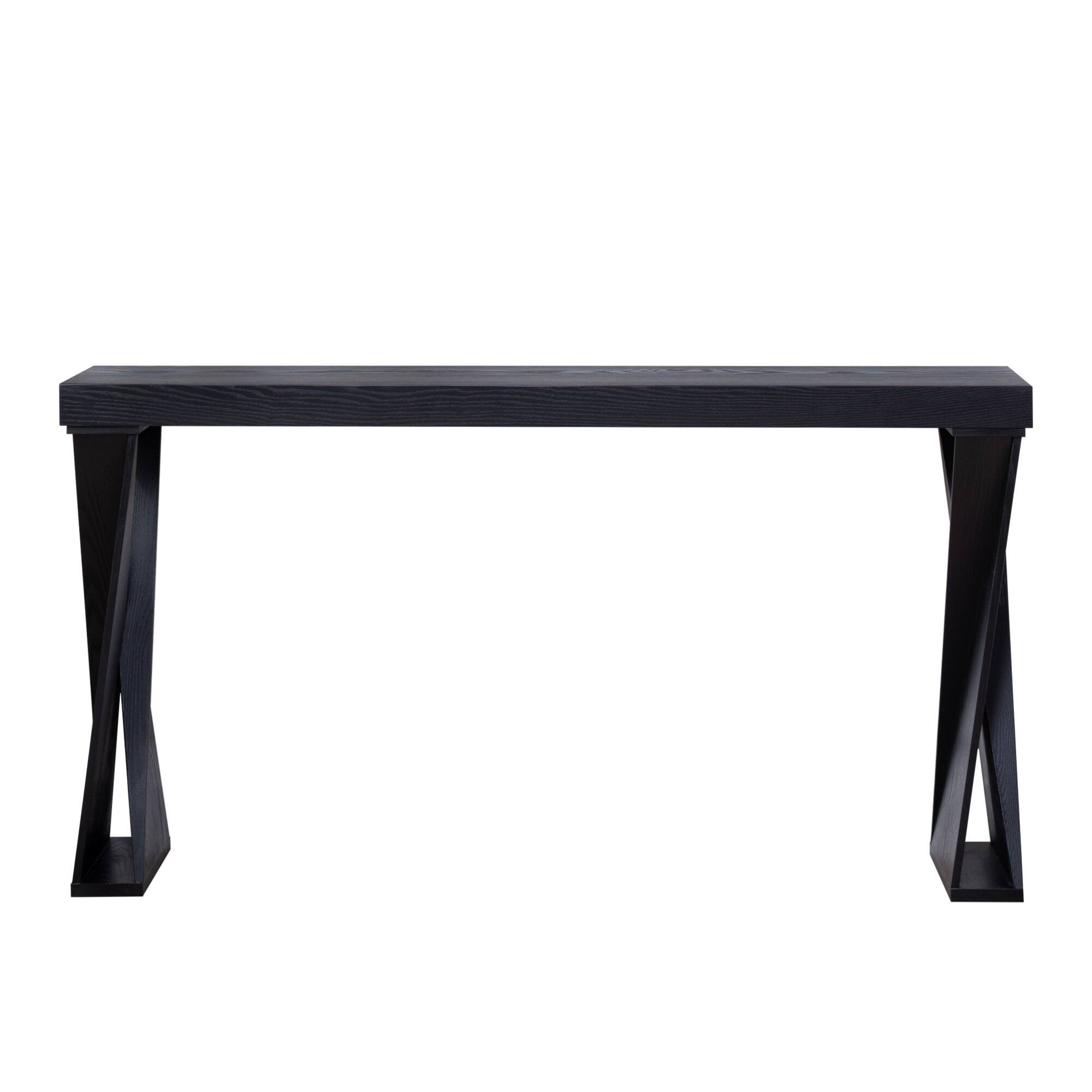 Left. GOODSILO - Modern Narrow Console Table with Crossed Legs for Entryway Hallway Living Room or Office - Black.
