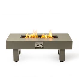 PexFix - 42" Rectangular Propane Fire Pit Table, 50,000 BTU Outdoor Heater for Patio Gatherings - Gray