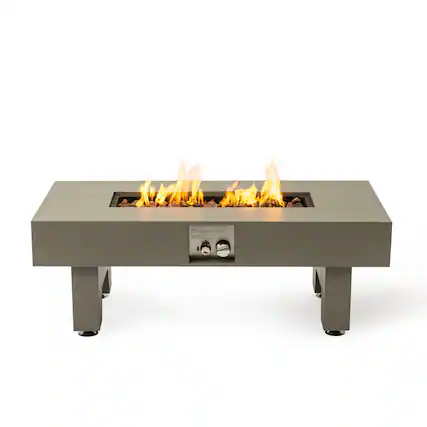 Front. PexFix - 42" Rectangular Propane Fire Pit Table, 50,000 BTU Outdoor Heater for Patio Gatherings - Grey.