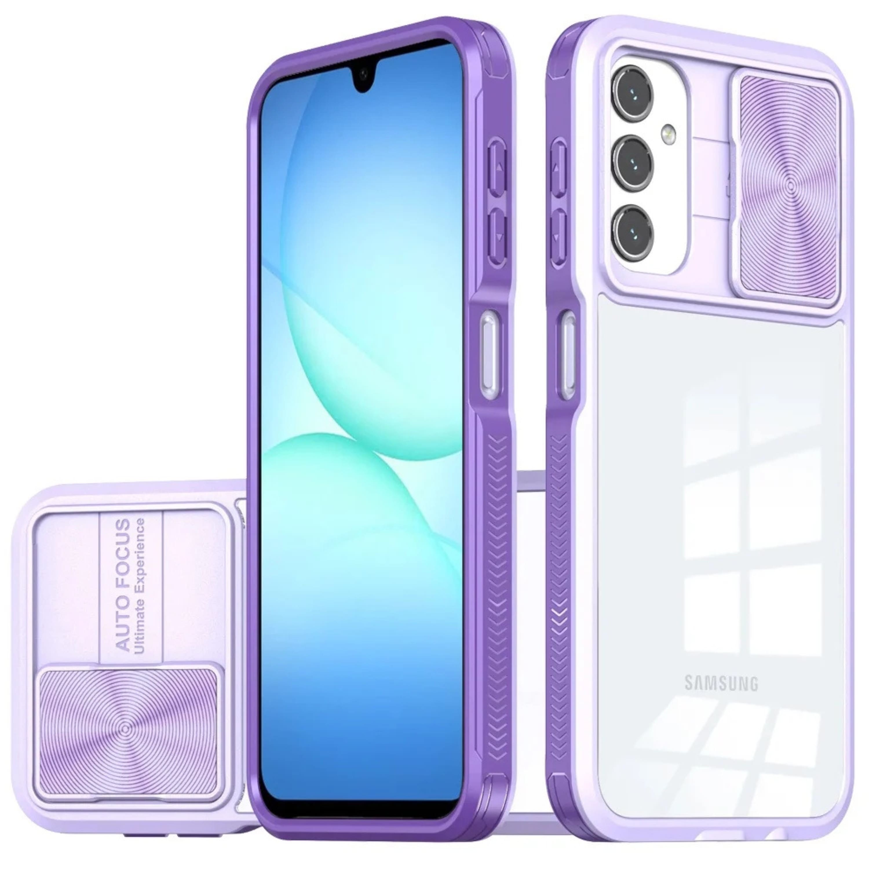 Kitcheniva - Rear Lens Slider Rugged Hybrid Case With Tempered Glass For Samsung A17 5G - Purple price history on PriceWatchPro