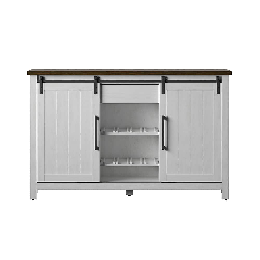 Angle View: Twin Star Home - Sideboard with Optional Wine Storage - Antique White