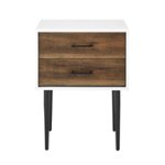 Front Zoom. Walker Edison - Contemporary 2-Drawer Nightstand - White/Rustic Oak.