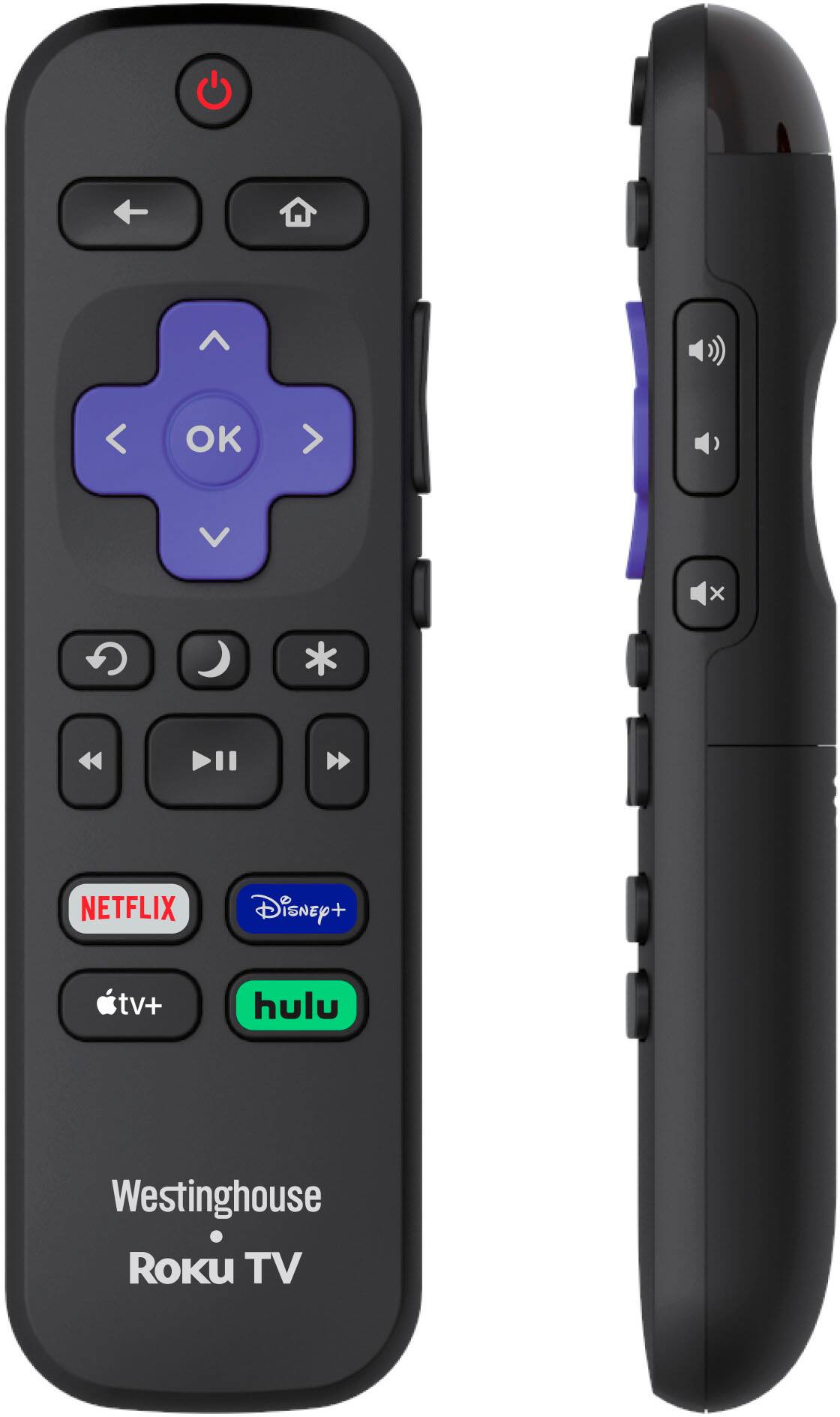 Left. Westinghouse - 43" 4K UHD Smart Roku TV with HDR - Black.