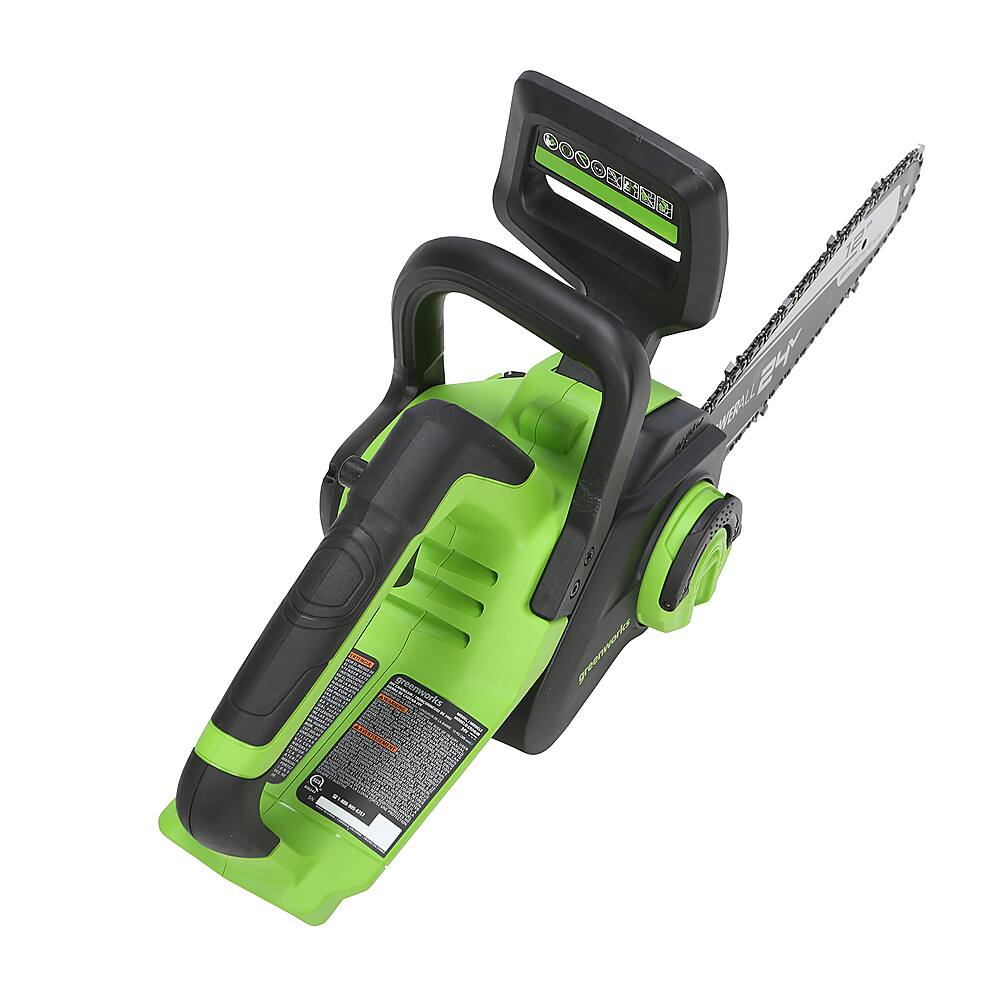 Alt View 11. Greenworks - 12 in. 24-Volt Cordless Brushless Chainsaw (4Ah USB Battery and Charger Included) - Green.