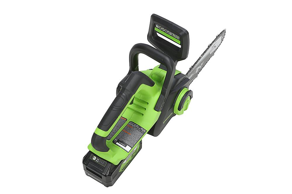 Alt View 16. Greenworks - 12 in. 24-Volt Cordless Brushless Chainsaw (4Ah USB Battery and Charger Included) - Green.