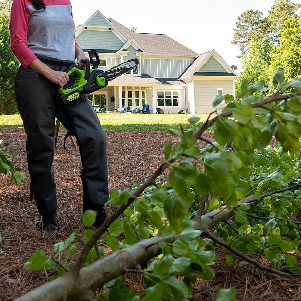 Alt View 30. Greenworks - 12 in. 24-Volt Cordless Brushless Chainsaw (4Ah USB Battery and Charger Included) - Green.