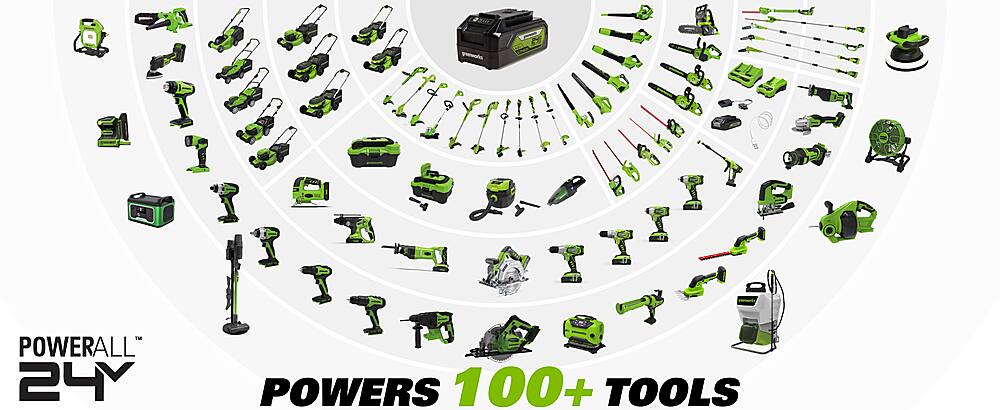 Alt View 31. Greenworks - 12 in. 24-Volt Cordless Brushless Chainsaw (4Ah USB Battery and Charger Included) - Green.