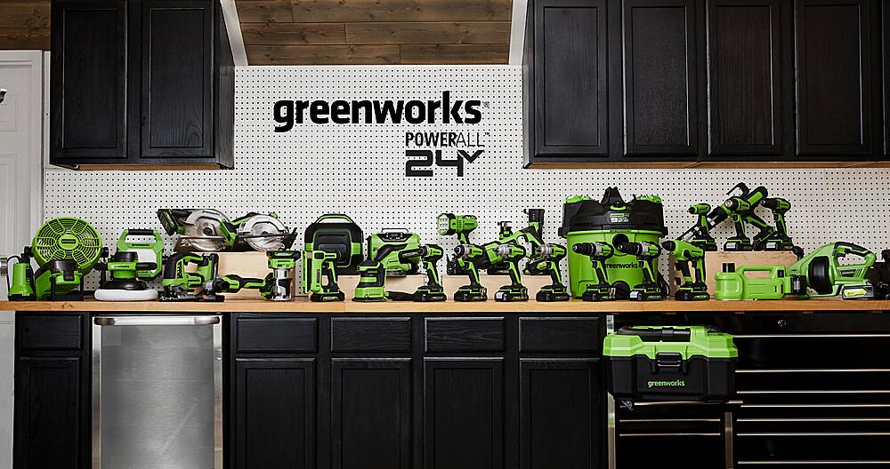 Alt View 32. Greenworks - 12 in. 24-Volt Cordless Brushless Chainsaw (4Ah USB Battery and Charger Included) - Green.