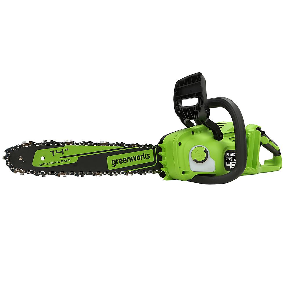 Alt View 11. Greenworks - 24V 14” Brushless Cordless Chainsaw (2 4.0 Ah Batteries Dual-Port Rapid Charger Included) - Green.