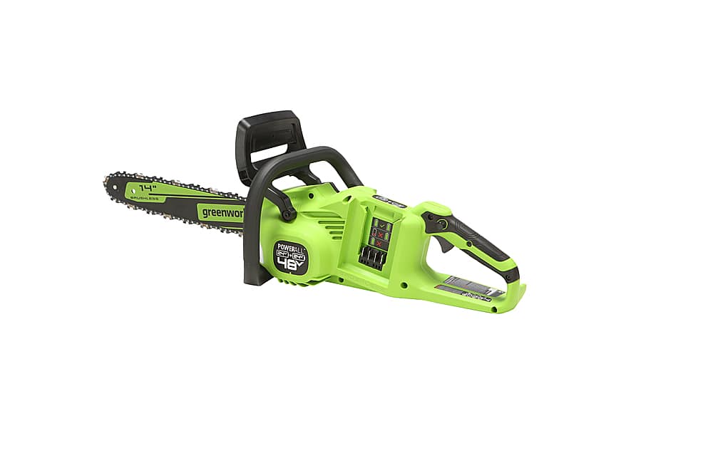 Alt View 19. Greenworks - 24V 14” Brushless Cordless Chainsaw (2 4.0 Ah Batteries Dual-Port Rapid Charger Included) - Green.