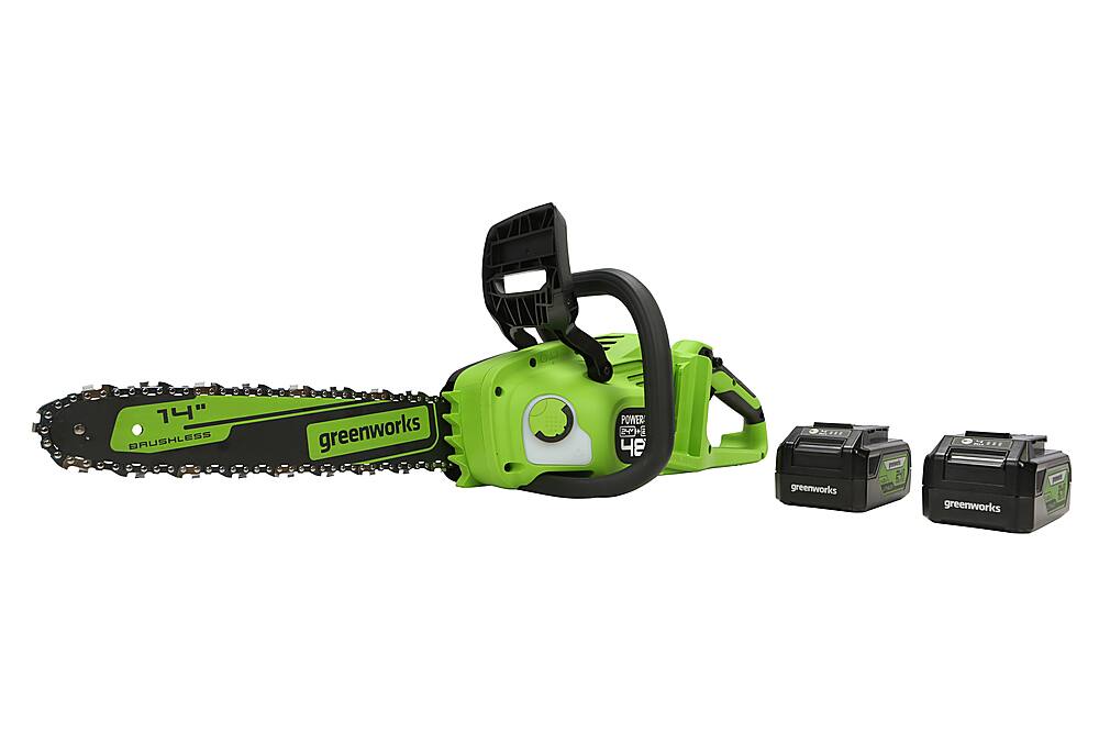 Alt View 24. Greenworks - 24V 14” Brushless Cordless Chainsaw (2 4.0 Ah Batteries Dual-Port Rapid Charger Included) - Green.