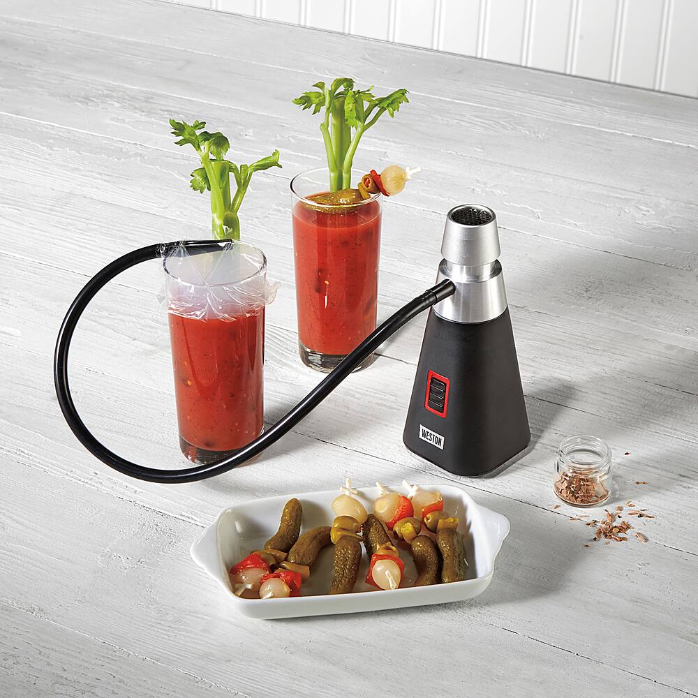 Left View: Weston Handheld Smoke Infuser - BLACK