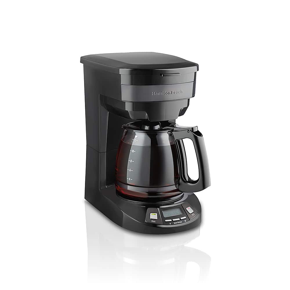 Hamilton Beach - 12 Cup Programmable Coffee Maker - Stainless Steel - Black - Front_Zoom