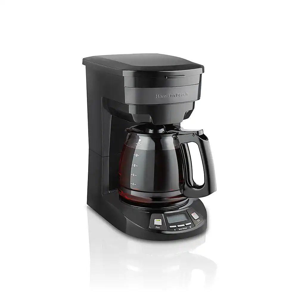 Hamilton Beach - 12 Cup Programmable Coffee Maker - Stainless Steel - Black
