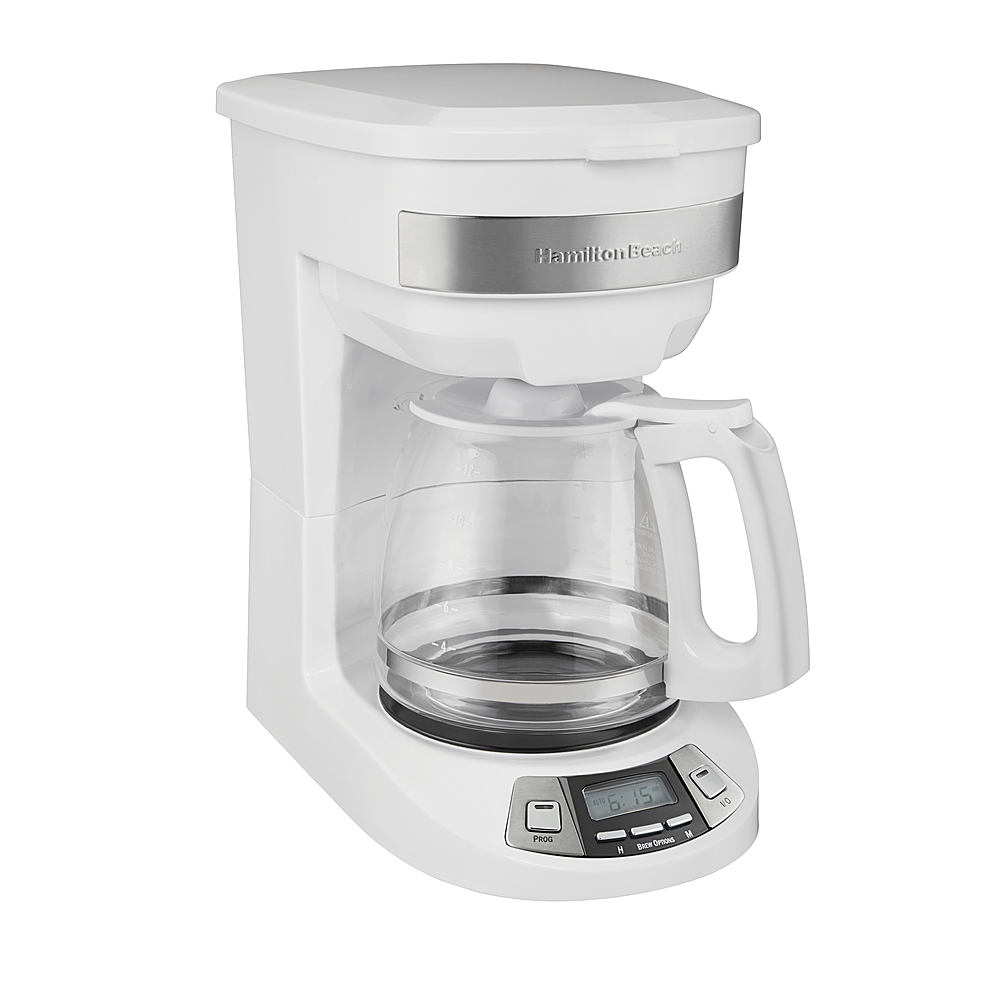 Hamilton Beach Programmable 12 Cup Coffee Maker, White, Stainless Accents,  46294 - AliExpress