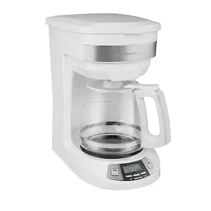Front. Hamilton Beach - 12 Cup Programmable Coffee Maker - White.