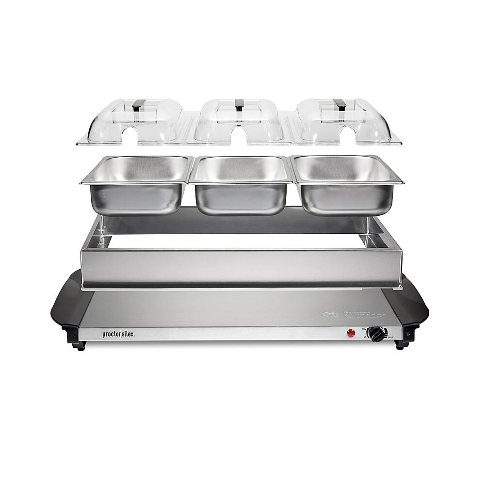 Alt View 11. Proctor Silex - Triple Buffet Server - STAINLESS STEEL.
