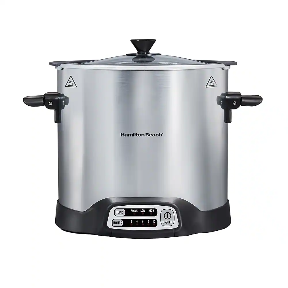 Hamilton Beach - Sear & Cook Stockpot 10 Quart Slow Cooker - Stainless Steel
