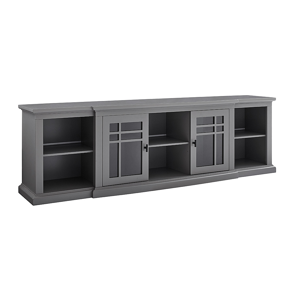 Left View: Walker Edison - Classic Glass-Door TV Stand for most TVs up to 88” - Gray