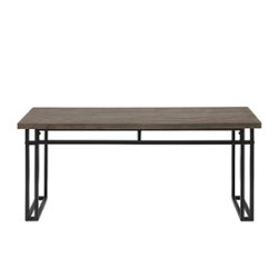 Walker Edison - Modern and Metal Wood Dining Bench - Grey Hickory - Front_Zoom