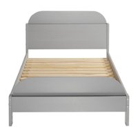 Walker Edison - Classic Solid Wood Twin-Size Bed with Book Storage - Gray - Front_Zoom