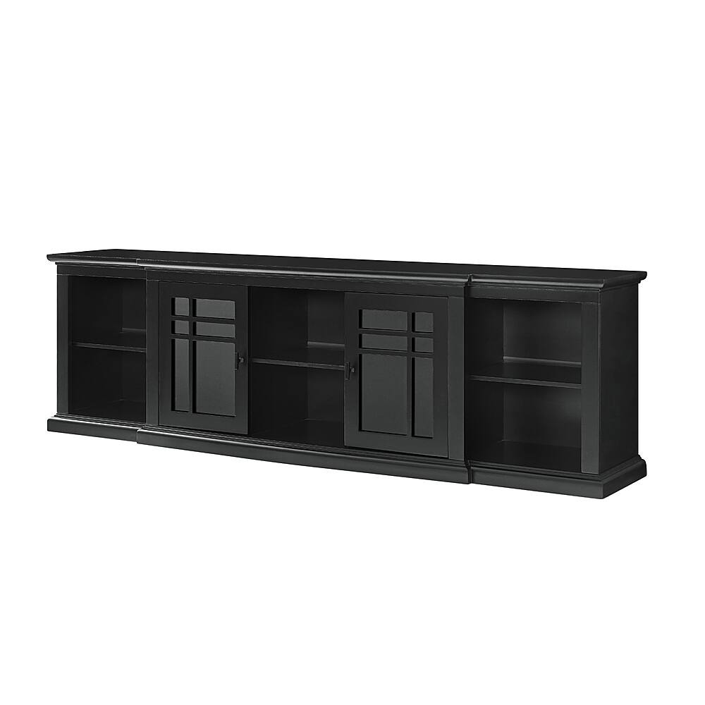 Angle. Walker Edison - Classic Glass-Door TV Stand for most TVs up to 88” - Black.
