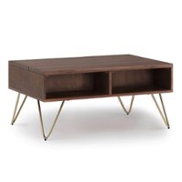 Simpli Home - Hunter Small Lift Top Coffee Table - Umber Brown and Gold - Front_Zoom