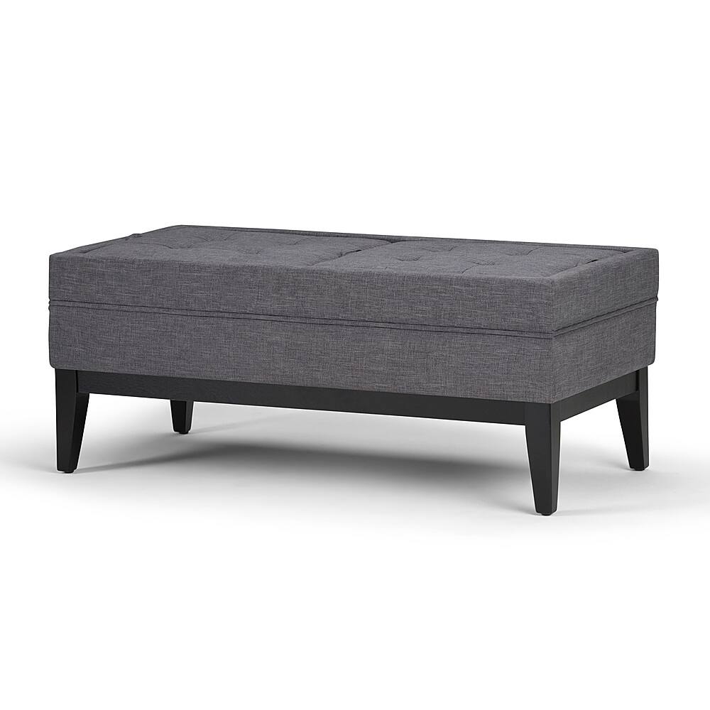 Angle View: Simpli Home - Castlerock Storage Ottoman - Slate Grey