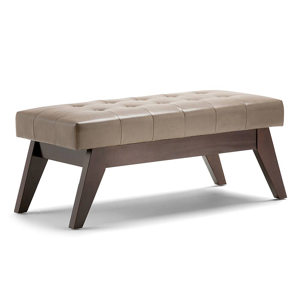 Angle View: Simpli Home - Draper Mid Century Tufted Ottoman Bench - Ash Blonde