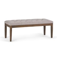 Simpli Home - Waverly Tufted Ottoman Bench - Cloud Grey - Front_Zoom