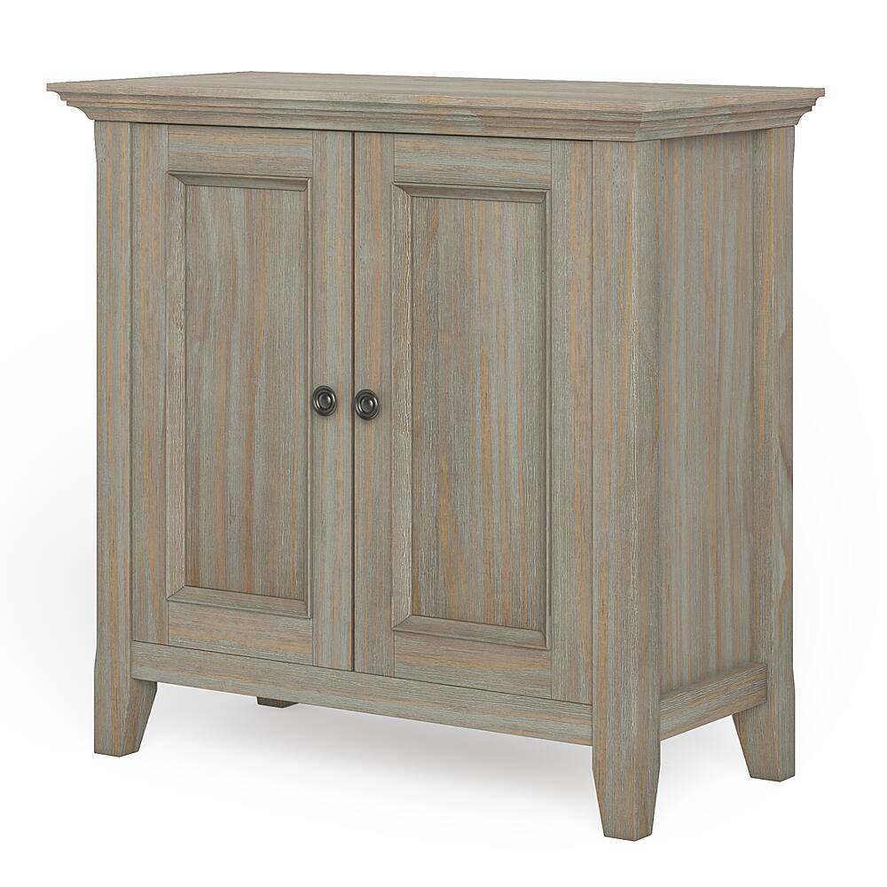 Angle View: Simpli Home - Amherst Low Storage Cabinet - Distressed Grey