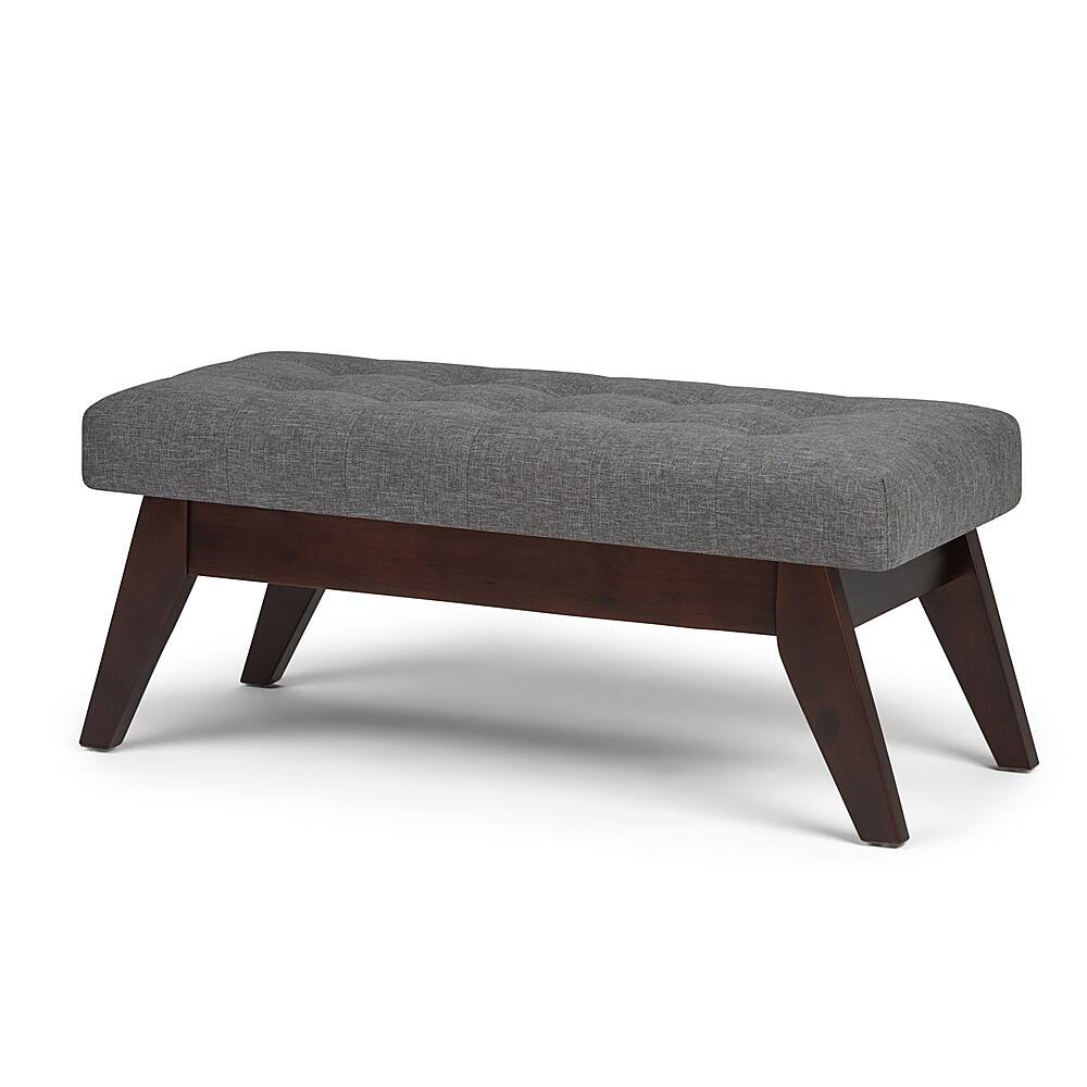 Angle View: Simpli Home - Draper Mid Century Tufted Ottoman Bench - Slate Grey